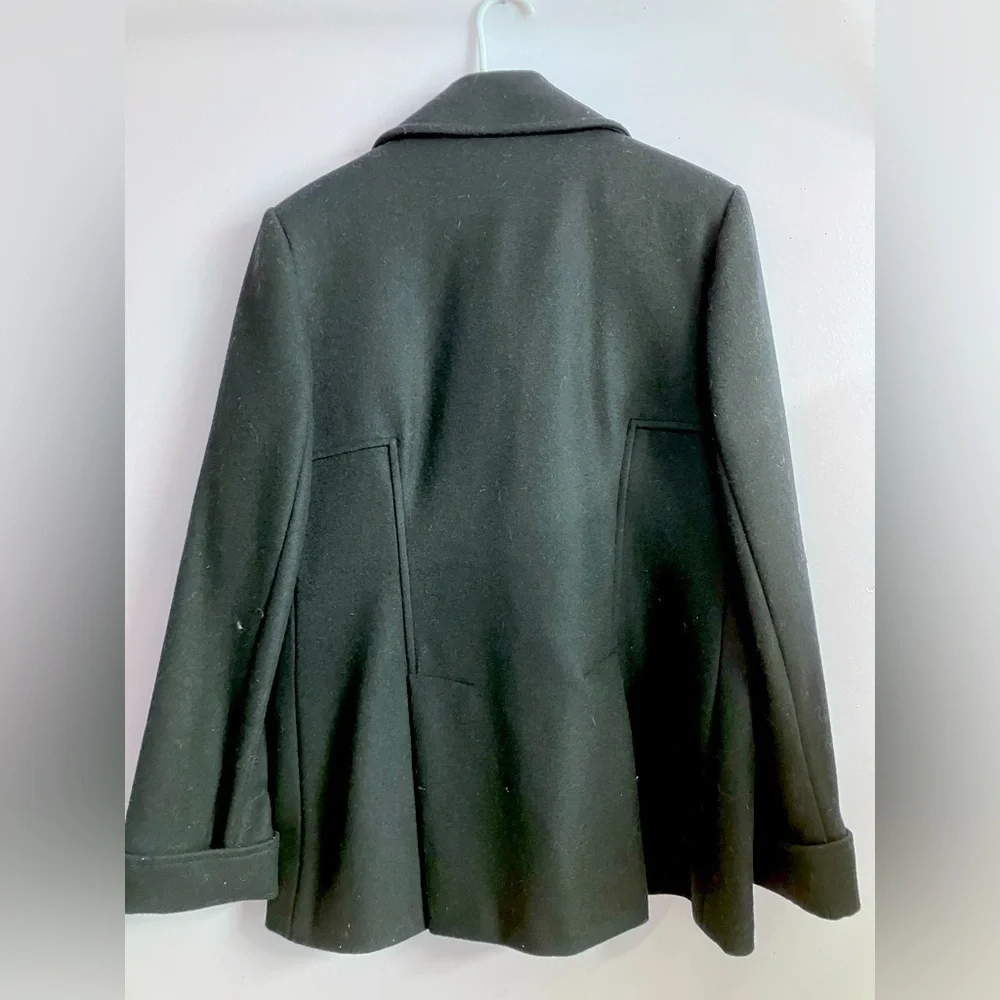 Wool Pea Coat, Women’s Size 12, Black, Double Breasted, Mackintosh